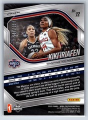 Kiki Iriafen 2025 Panini Prizm WNBA #72 Carolina Blue Rookie /125