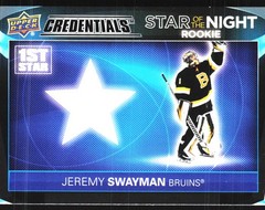 2021-22 Upper Deck Credentials #1SR-5 Jeremy Swayman Star of the Night RC