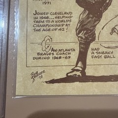 1948 SATCHEL PAIGE SIGNED CLEVELAND INDIANS Drawing 4×6”