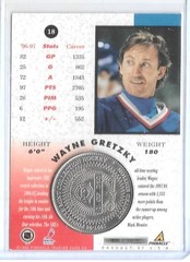 1997-98 PINNACLE MINT ~ WAYNE GRETZKY SILVER / NICKEL PROOF /250 COIN & CARD #18