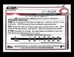 Jay Allen 2021 1st Bowman Chrome #BDC-11 – Cincinnati Reds RC