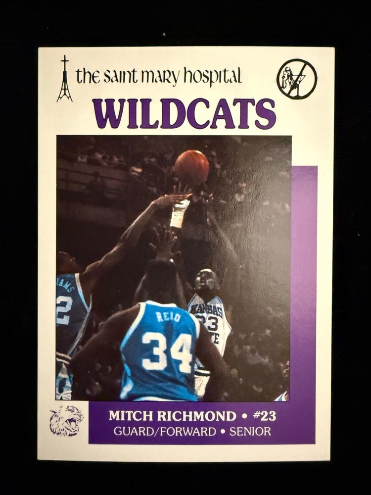1987-88 St. Mary Kansas State Wildcats MITCH RICHMOND Rookie card Nrmt+ Rare!