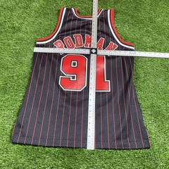 Dennis Rodman Chicago Bulls Jersey Mitchell Ness Mens Medium #91 Black