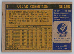 1971-72 TOPPS #1 OSCAR ROBERTSON MILWAUKEE BUCKS