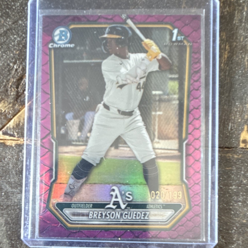 2026 Bowman Chrome Reptilian Pink Breyson Guedez Athletics 1st RC BCP-32 020/199