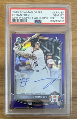 2025 Bowman Draft Ethan Frey 1st Purple Refractor AUTO /250 #CPA-EF – PSA 10