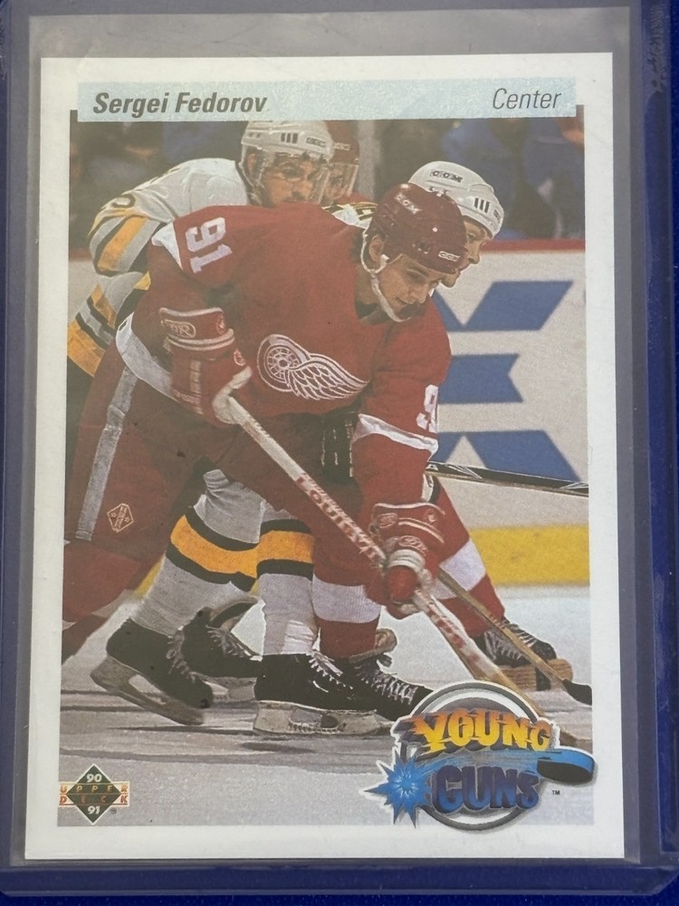 🏒 1990-91 Upper Deck Hockey Base Card Rookie #525 Sergei FEDOROV 🏒