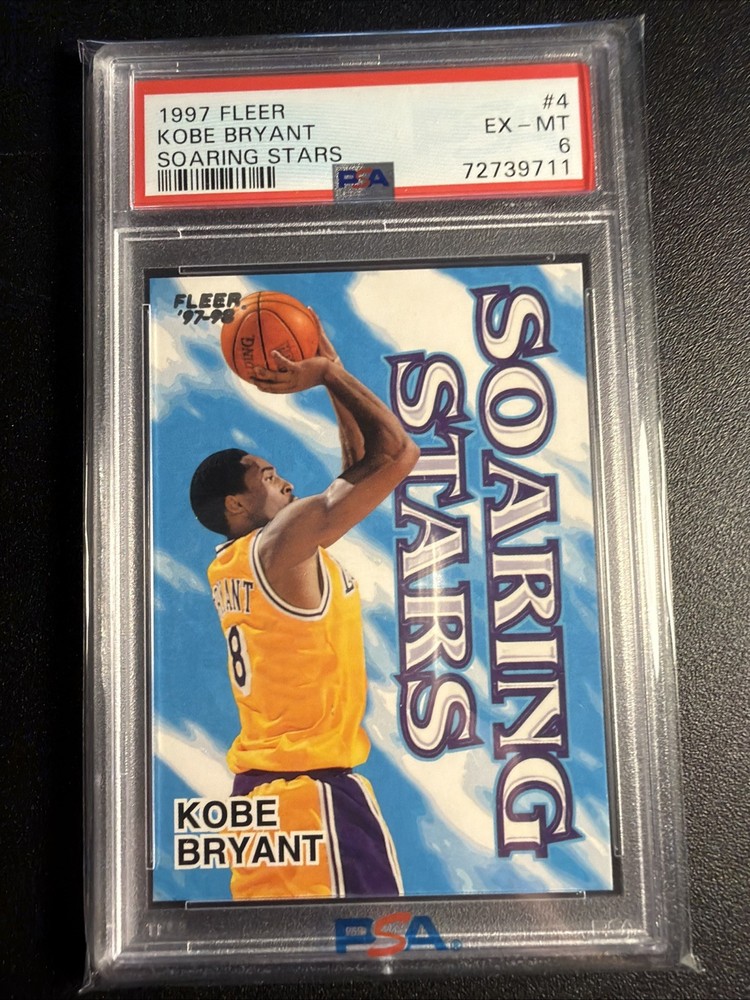 1997 Fleer #4 Kobe Bryant Soaring Stars Insert PSA 6 EX-MT Lakers HOF