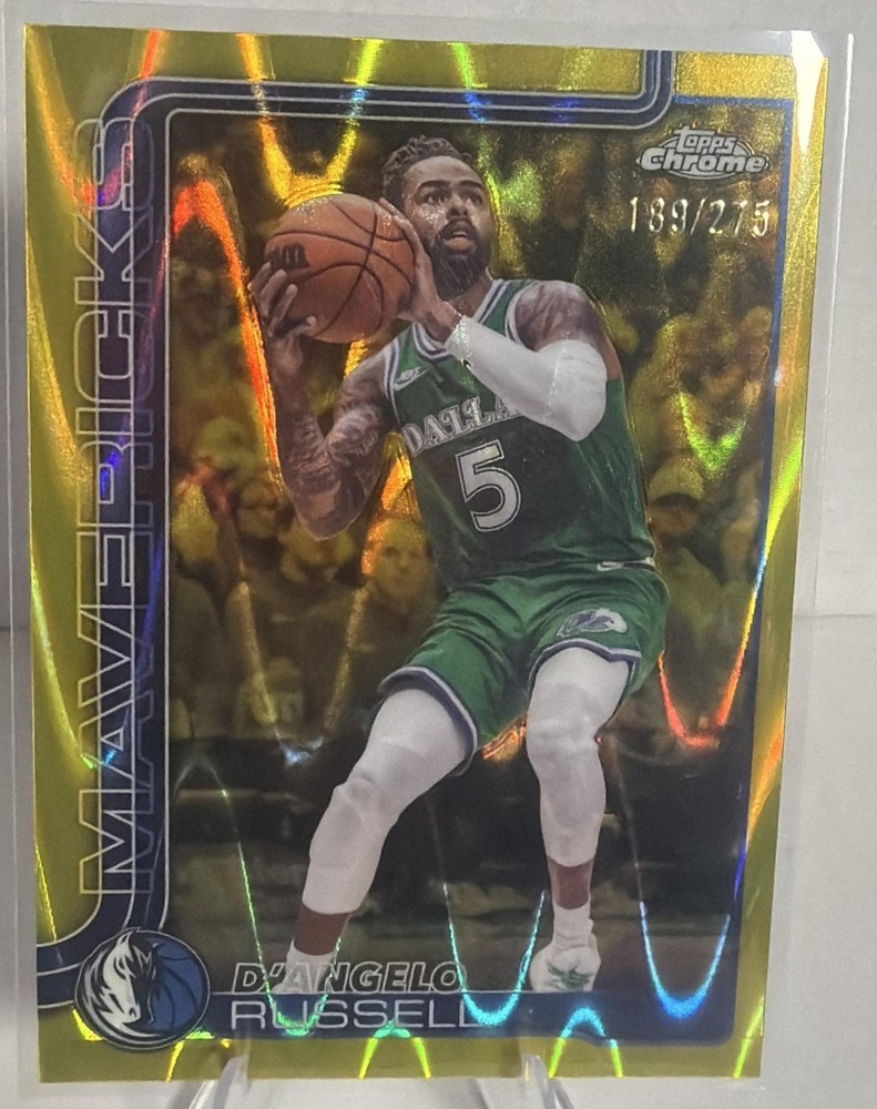 2025 Topps Chrome Update D&rsquo;Angelo Russell #90 Yellow Refractor /275