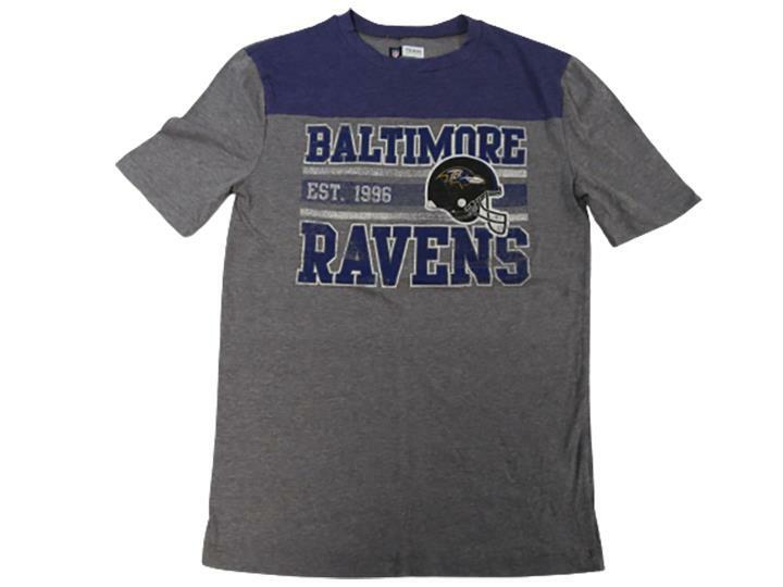New Baltimore Ravens Mens Sizes S-M-L-XL-2XL-3XL Gray Distressed Shirt