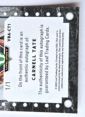 CARNELL TATE 1/1 AUTO 2025 LEAF ECLECTIC FOOTBALL SIGNATURE BLACK VALIANT PRIZM!