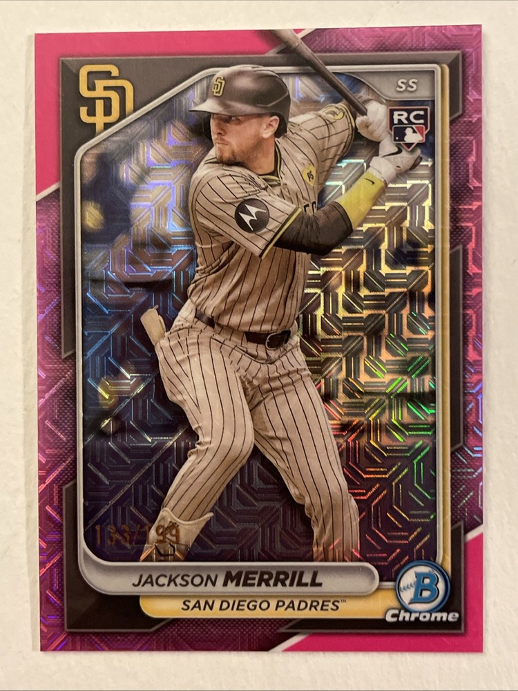 2024 Bowman Chrome – Jackson Merrill #27 Pink Mojo Refractor /199 (RC)