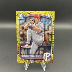 2025 Bowman Draft – Chrome Cody Bowker #BDC-140 Yellow Refractor /75 (RC)