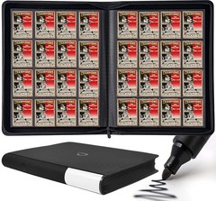 Premium Card Binder 16 Pocket – Fits 1408 Cards，4X4 Ringless Card Album with Sle