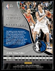 2017-18 Panini Totally Certified #42 Dirk Nowitzki Basketball Card 1202Q