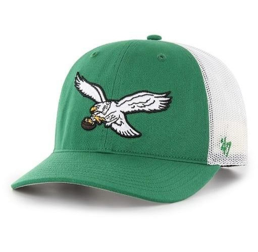 Philadelphia Eagles Hat Cap Snap Back Mens Green White Trucker NFL Football &rsquo;47