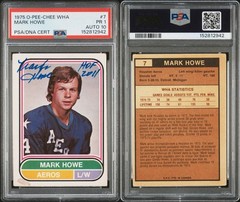 1975-76 O-Pee-Chee WHA – Mark Howe #7 Rookie RC Autograph PSA 1 Auto 10 HOF