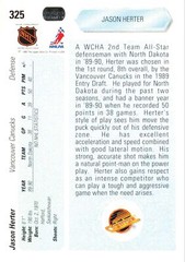 Jason Herter #325 (variation unknown) 1990-91 Upper Deck Vancouver Canucks