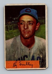 1954 Bowman #109 Roy Smalley LOW GRADE (stain) Vintage Baseball Card