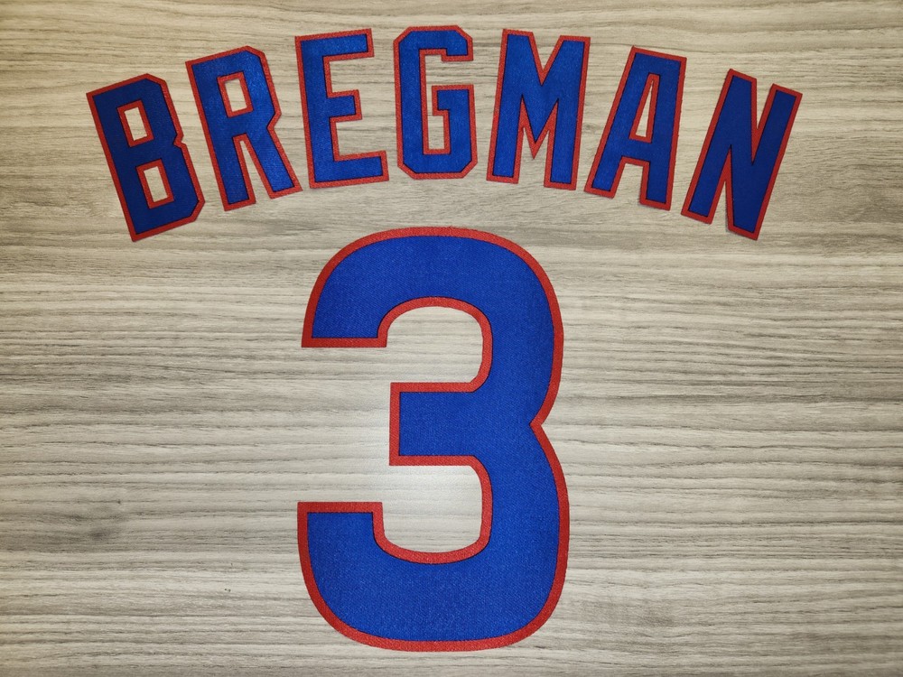 Chicago Cubs Alex Bregman home pinstripe MLB jersey lettering kit