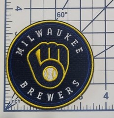 Milwaukee Brewers 3.5&Prime; Round Iron /Sew On Embroidered Patch~ Free Tracking!