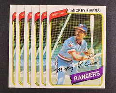 (LOT of 6) 1980 Topps #485 Mickey Rivers – MINT