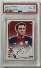 2012-13 Panini Xavi Autografo FC Barcelona Sticker #104 PSA 10