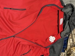 Ohio State Buckeyes Varsity OSU Jacket Sz XL Red Gray Full Zip Football TeamFan