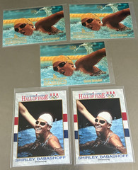 5-(2)1991 IMPEL HOF/(3) 1996 UD OLYMPICARDS SHIRLEY BABASHOFF SWIMMING CARDS-O26