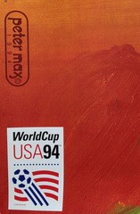 1992 Official FIFA World Cup &rsquo;94 Peter Max Poster USA #2 Pop Art Rolled NOS /EX