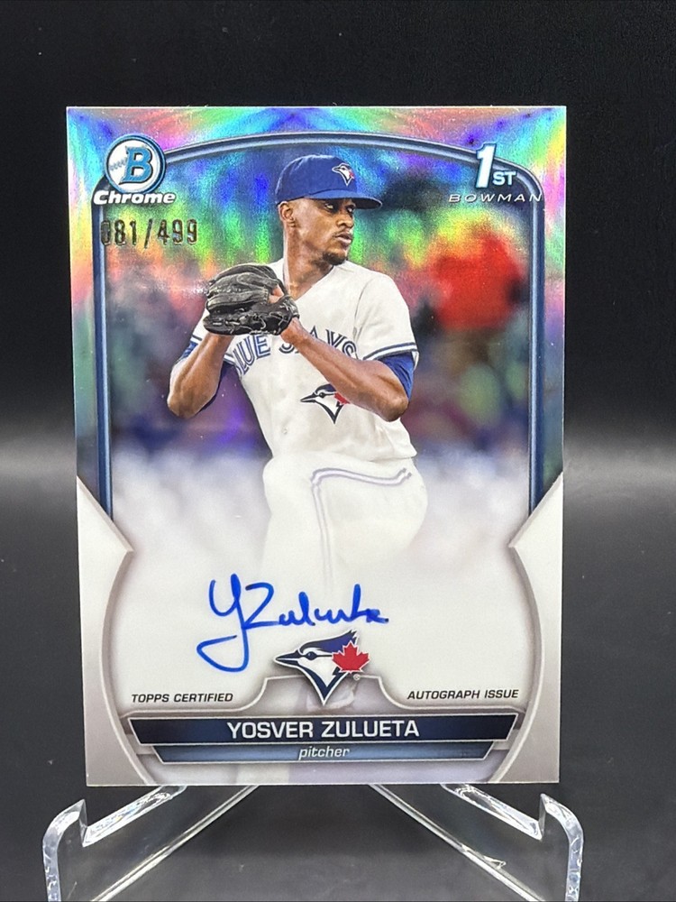 2023 Bowman Chrome – Prospect Autographs Yosver Zulueta #CPA-YZ Refractor…