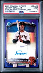 2025 1st Bowman /250 Josuar Gonzales * True Purple Auto * Refractor PSA