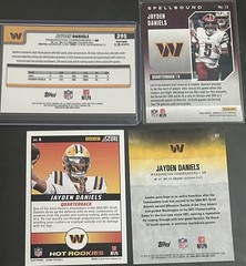 Topps Chrome/Panini Score RC Jayden Daniels Commanders 4 Card Lot Spellbound