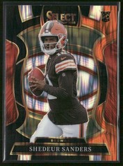 2025 Panini Select #54 Shedeur Sanders Black and Orange Prizm Shock ROOKIE