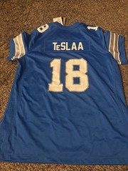 Nike Detroit Lions NFL TeSlaa #18 Jersey Blue Silver White Football XL