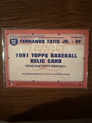 Topps 2026 Series 1 1991 Relics Fernando Tatis Jr Padres MEM 91R-FTJ
