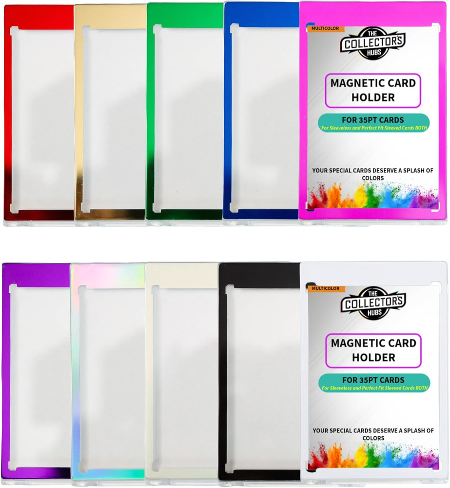 10CT Magnetic Card Holders – 35Pt One Touch Card Holder | U-V Protection Hard Pl