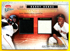 2003 Fleer Platinum #WM Barry Bonds & Willie McCovey Dual Jersey Card #210/250