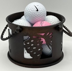 Decorative Bucket of Golf Balls Packers Whistling Straits Pink