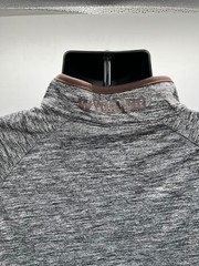 Wyoming Cowboys Mens Large Colosseum Quarter Zip Gray Heather Pullover