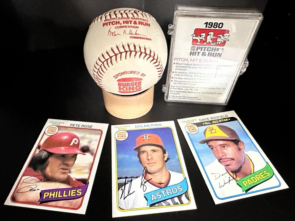 1980 Burger King Pitch Hit Run MacGregor Baseball Haiti & 34 Card Topps Card Set