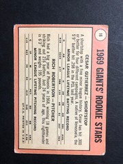 Rich Robertson Giants Signed 1969 Topps Baseball Card #16 Auto Autograph