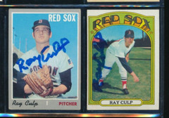 Lot (2) Ray Culp Topps 1972 #2 1970 #144 Red Sox Signed Autograph (HO68) SWSW6
