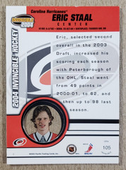 2003-04 Pacific Invincible Eric Staal RC #105 Carolina Hurricanes