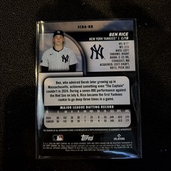 2025 Topps Stadium Club Ben Rice RC Yellow Rookie Auto SP #SCBA-BR MINT