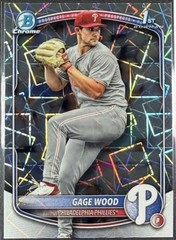 Gage Wood 2025 Bowman Draft Chrome Laser Refractor #BDC-4 Philadelphia Phillies