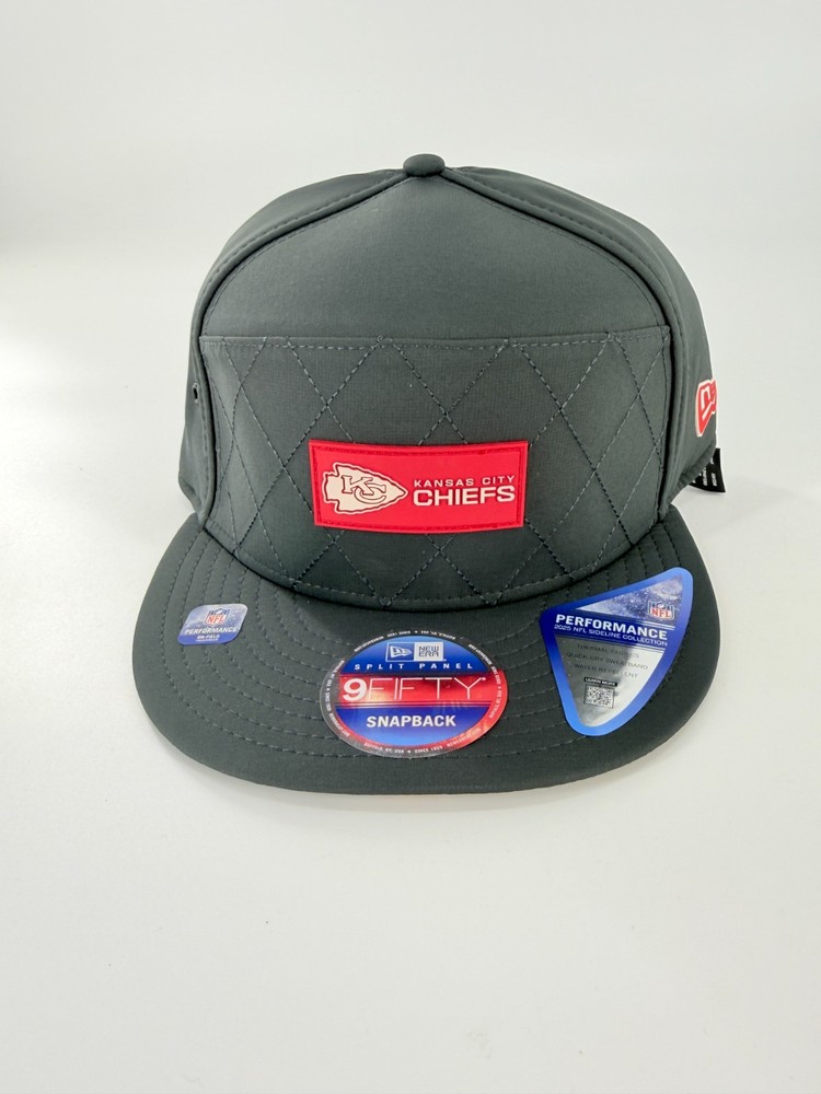 Kansas City Chiefs New Era Hat Cap 9Fifty Charcoal Sideline Performance Snapback