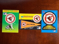 Lot of (3) 1980s Baltimore Orioles Fleer MLB Baseball Sticker Cards NM-MT