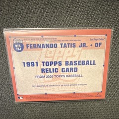 2026 Topps Series 1 Fernando Tatís Jr. Padres 1991 Relic Card 91R-FTJ