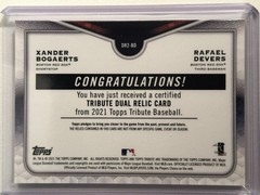 2021 Topps Dual Relics 2 Player Rafael Devers, Xander Bogaerts #DR2-BD /150 Mem